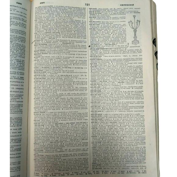 Vintage Websters Seventh New Collegiate Dictionary 1967 Hardcover Blue & Gold - Picture 5 of 10